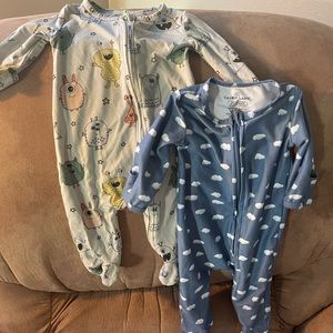 Two Pack Caden Lane NB 2-way Zip Footies